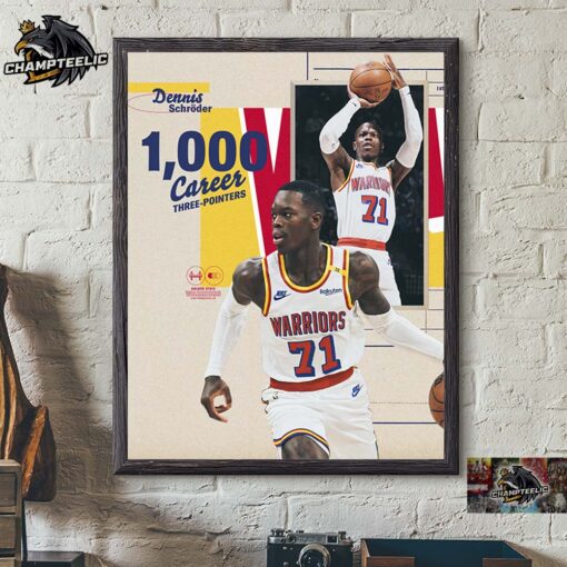 Dennis Schroder Golden State Warriors The Second German Player In NBA History To Reach 1000 Career Three Pointers Home Decor Poster Canvas