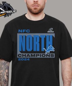 Detroit Lions 2024 NFC North Division Champions Conquer Unisex T-Shirt