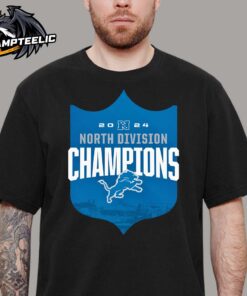 Detroit Lions Back To Back 2024 North Division Champions Shield Unisex T-Shirt