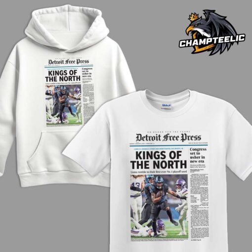 Detroit Lions Front Page Of The Detroit Free Press Crowns The Lions The Kings Of The North Unisex T-Shirt