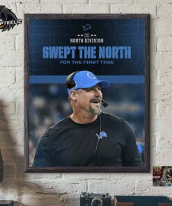 Detroit Lions King Of The North NFC 2024 Swept The North For The First Time Home Decor Poster Canvas