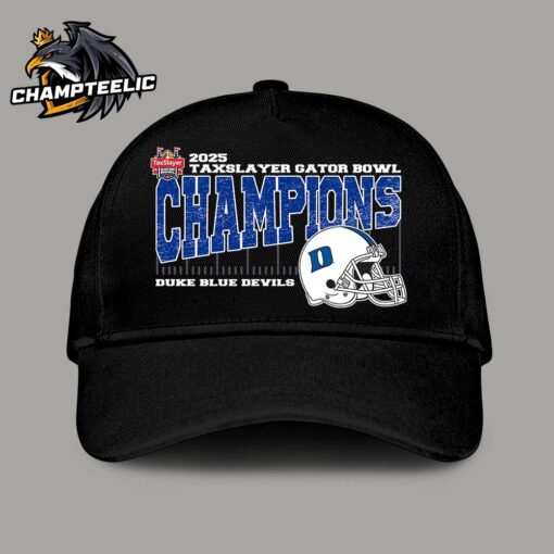 Duke Blue Devils 2025 TaxSlayer Gator Bowl Champions Vintage Style With Helmet Classic Cap Hat Snapback