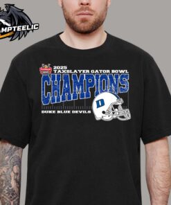 Duke Blue Devils 2025 TaxSlayer Gator Bowl Champions Vintage Style With Helmet Unisex T-Shirt