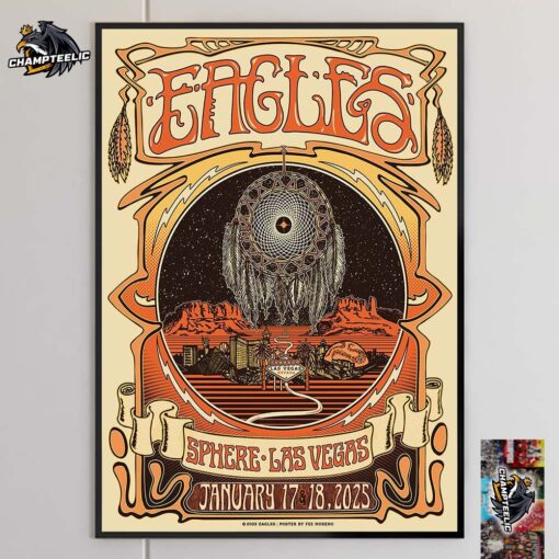 Eagles Band Concert Poster For Show Residency At Sphere Las Vegas On January 17 And 18 2025 Home Decor Poster Canvas