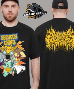 Escuela Grind x Death Metal Charizard Collab Shirt Pokemon Band Artwork Two Sides Unisex T-Shirt