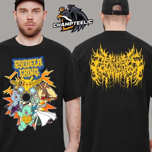 Escuela Grind x Death Metal Charizard Collab Shirt Pokemon Band Artwork Two Sides Unisex T-Shirt