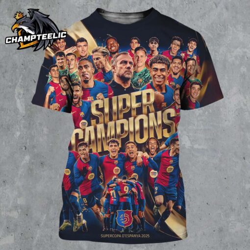 FC Barcelona Super Campions Supercopa D’Espanya 2025 Spanish Super Cup Champions All Over Print Shirt