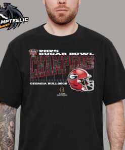 Georgia Bulldogs 2025 Sugar Bowl Champions College Football Playoff Quarterfinal Vintage Style With Helmet Unisex T-Shirt