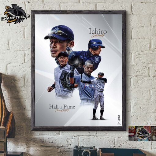 Ichiro Suzuki From Seattle Mariners First Japanese Born Player Hall Of Fame Class Of 2025 Home Decor Poster Canvas