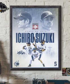 Ichiro Suzuki Seattle Marines Class Of 2025 Hall Of Famer Home Decor Poster Canvas