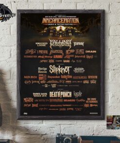 Inkcarceration Festival Rock Metal And Tattoo Festival Lineup Poster In Ohio State Reformatory On July 18 to 20 2025 Home Decor Poster Canvas