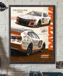 JR Motorsports Traveller x JRM Daytona 500 Entry Justin Allgaier Traveller Tennessee Whiskey Diecast Poster Canvas For Home Decorations