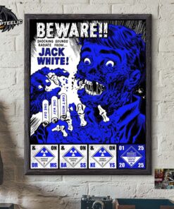 Jack White Gig Poster For Show In Anaheim CA At Grove of Anaheim On January 25 2025 Beware Shocking Sounds Radiate From Jack White Home Decor Poster Canvas