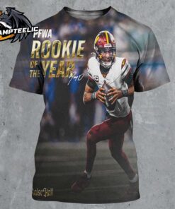 Jayden Daniels Washington Commanders 2024 PFWA Rookie Of The Year Raise Hail All Over Print Shirt