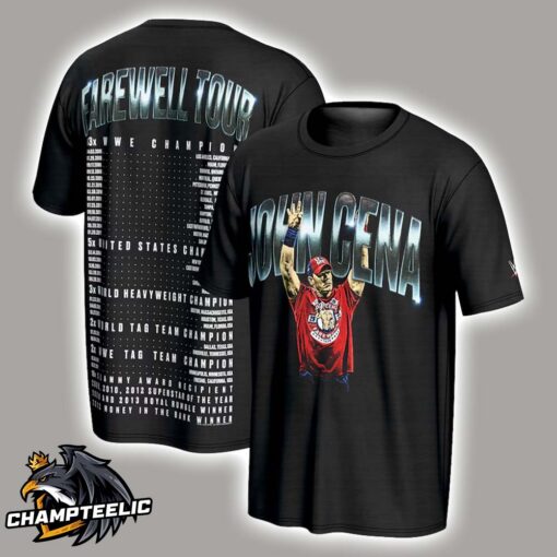 John Cena Farewell Tour WWE Merch All The Titles List Unisex T-Shirt