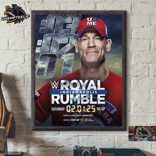 John Cena Will Be Competing In The 2025 WWE Indianapolis Men’s Royal Rumble Match Feb 1 2025 Home Decor Poster Canvas