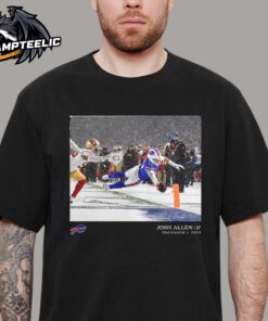 Josh Allen Buffalo Bills NFL Flash Features Week 13 Snow Game Diving Touchdown Unisex T-Shirt