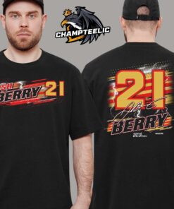 Josh Berry 21 Checkered Flag Sports NASCAR Name And Number Two Sides T-Shirt