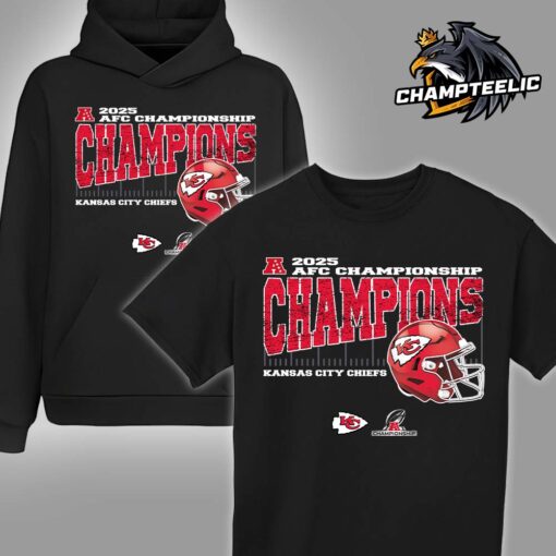 Kansas City Chiefs 2025 AFC Championship Conference Champions Vintage Style With Helmet Unisex T-Shirt Hoodie