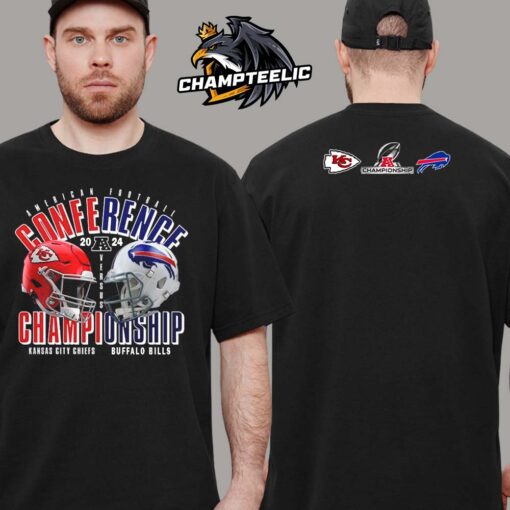 Kansas City Chiefs Vs Buffalo Bills 2024 2025 AFC American Football Conference Championship Head To Head Two Sides Unisex T-Shirt