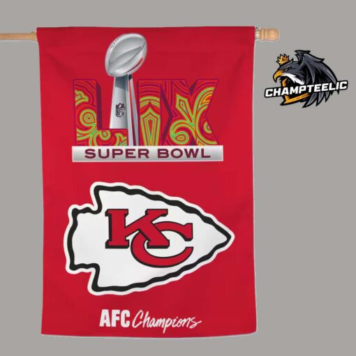 Kansas City Chiefs WinCraft 2024 AFC Champions Super Bowl LIX Double Sides Vertical Banner Garden House Flag