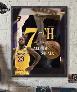 LeBron James 7th NBA All Time Steals Home Decor Poster Canvas