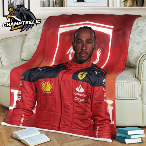 Lewis Hamilton First Day In Ferrari Is Start Of New Era Fleece Blanket