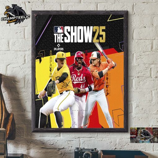 MLB The Show 25 Cover Athletes Elly De La Cruz Paul Skenes And Gunnar Henderson Home Decor Poster Canvas