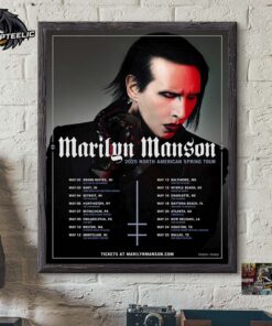 Marilyn Manson 2025 North American Spring Tour Poster Schedule Dates Home Decor Poster Canvas