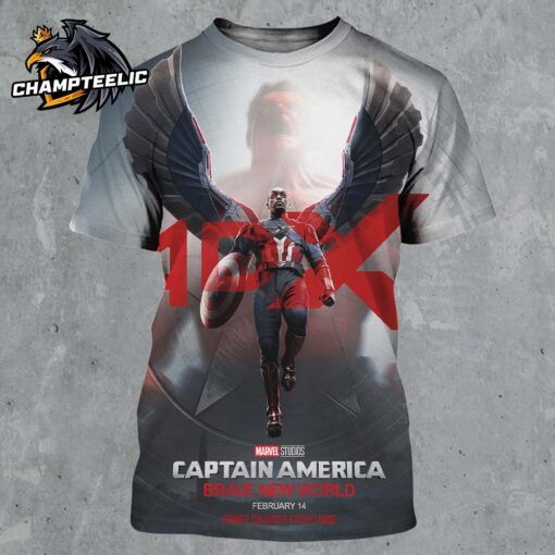 Marvel Captain America Brave New World 4DX Version Poster In Theaters On February 14 2025 All Over Print Shirt