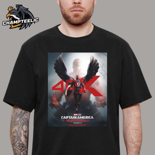 Marvel Captain America Brave New World 4DX Version Poster In Theaters On February 14 2025 Unisex T-Shirt