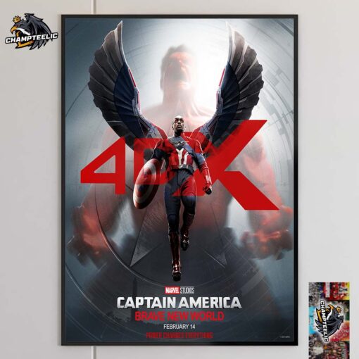 Marvel Captain America Brave New World 4DX Version Poster In Theaters On February 14 2025 Wall Decor Poster Canvas