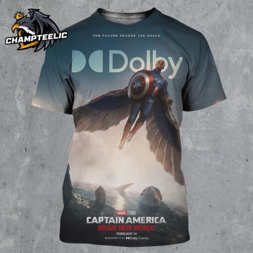 Marvel Captain America Brave New World Dolby Version Poster In Theaters On February 14 2025 All Over Print Shirt