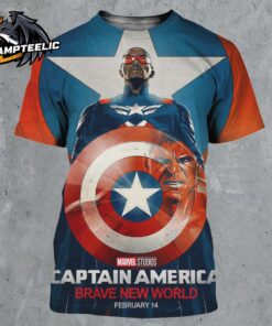 Marvel Captain America Brave New World Fandango Version Poster In Theaters On February 14 2025 All Over Print Shirt