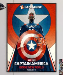 Marvel Captain America Brave New World Fandango Version Poster In Theaters On February 14 2025 Home Decor Poster Canvas