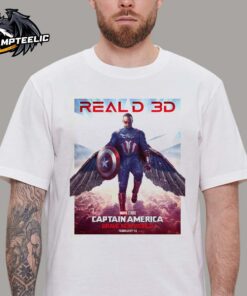 Marvel Captain America Brave New World RealD 3D Version Poster In Theaters On February 14 2025 Classic T-Shirt