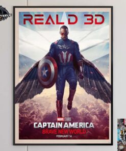 Marvel Captain America Brave New World RealD 3D Version Poster In Theaters On February 14 2025 Home Decor Poster Canvas