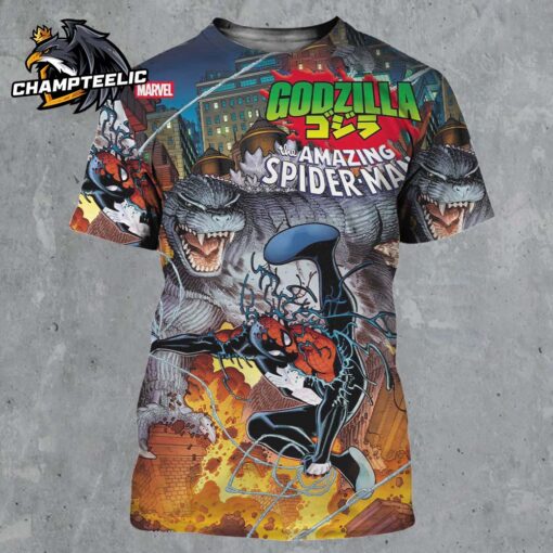 Marvel Spider-Man Vs Godzilla Issue 1 Comic Cover All Over Print Shirt