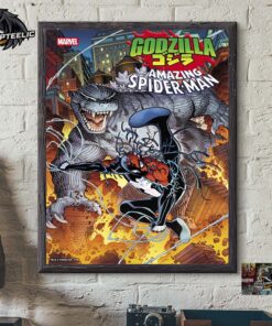 Marvel Spider-Man Vs Godzilla Issue 1 Comic Cover Home Decor Poster Canvas