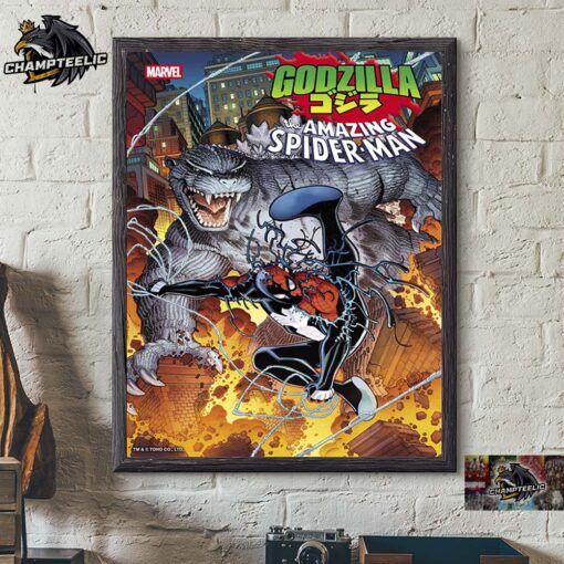 Marvel Spider-Man Vs Godzilla Issue 1 Comic Cover Home Decor Poster Canvas