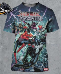 Marvel Spider-Verse Vs Venomverse Spiders Against Symbiotes For The Fate Of The Marvel Multiverse Comic Cover All Over Print Shirt