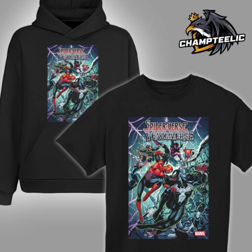 Marvel Spider-Verse Vs Venomverse Spiders Against Symbiotes For The Fate Of The Marvel Multiverse Comic Cover Unisex T-Shirt