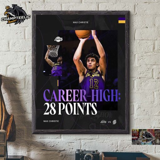 Max Christie Los Angeles Lakers Breakout Career High 28 Points Home Decor Poster Canvas