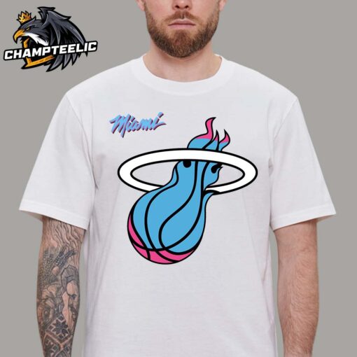 Miami Heat 2025 NBA White Vice Logo Unisex T-Shirt