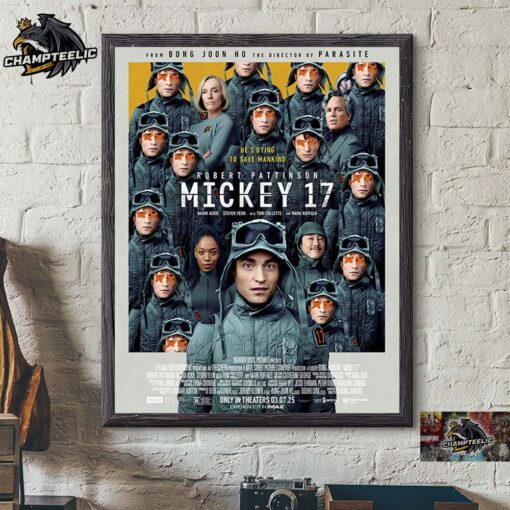 Mickey 17 Official Poster Robert Pattinson He Is Dying To Save Mankind In Theaters On March 7 2025 Home Decor Poster Canvas