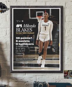 Mikayla Blakes In Her SEC Debut Vanderbilt Commodores Women’s Basketball Sets The Vanderbilt Freshman Single Game Record With 36 Points Decor Poster Canvas