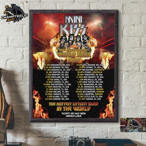 Mini Kiss 30th Anniversary World Tour 2025 Tour Dates List The Hottest Littlest Band In The World Home Decor Poster Canvas