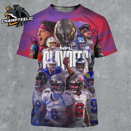 NFL Playoffs Season 2024 2025 All Team Attendances All Over Print Shirt