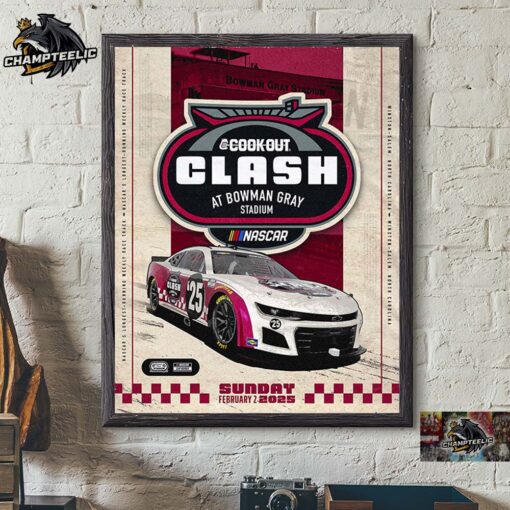 Nascar 2025 Cook Out Clash At Bowman Gray Stadium On Sunday February 2 2025 Home Decor Poster Canvas