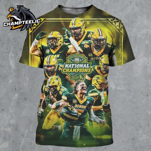 North Dakota State Bison Football 2024 National Champions NCAA Division I Football 10 Times Champions All Over Print Shirt